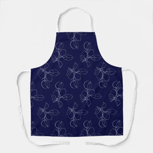 Apron Medium (66 x 76,2cm) - Blue And White Lemons Schort (Voorkant)