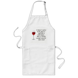 Apron met Funny Wine Gezegde en Wine Glass Lang Schort