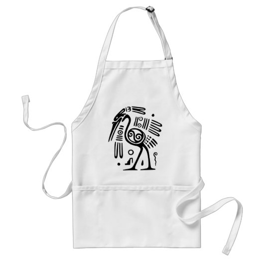 Apron met Mayan Bird Design Standaard Schort (Voorkant)