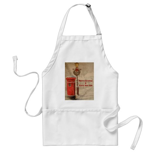 Apron met rode postbus standaard schort (Voorkant)
