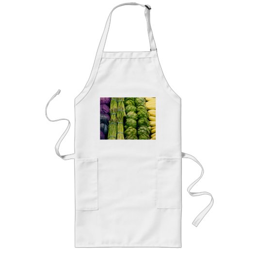 Apron met verse producten lang schort (Voorkant)