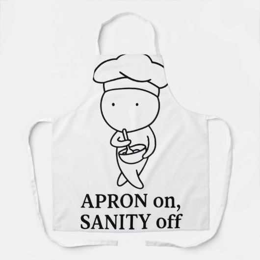 “Apron On Sanity Off” Funny Minimalist Chef Carto Schort (Voorkant)