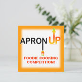 APRON OP! PARTIJ- OF GEBEURTENISINVITATIES KAART (Staand voorkant)