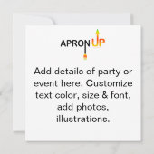 APRON OP! PARTIJ- OF GEBEURTENISINVITATIES KAART (Achterkant)