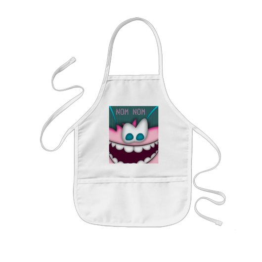 Apron Pink Pal NOM  koking BBQ Kinder Schort (Voorkant)