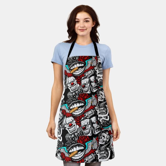 Apron skulls  Tattoo Schort (Gedragen)