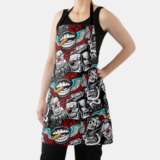 Apron skulls  Tattoo Schort (Insitu)