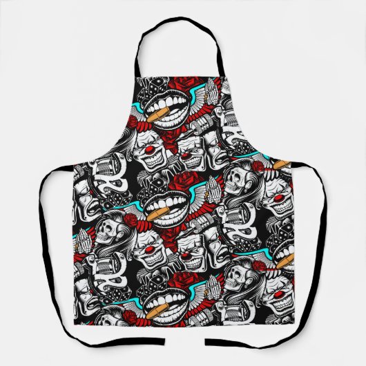 Apron skulls Tattoo Schort (Voorkant)