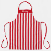 Apron van gestreept rood en wit patroon schort (Voorkant)