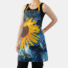 Apron Van Gogh-stijl Sunflower Night Scene Design