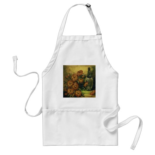 Apron van wijn en bloemen standaard schort (Voorkant)
