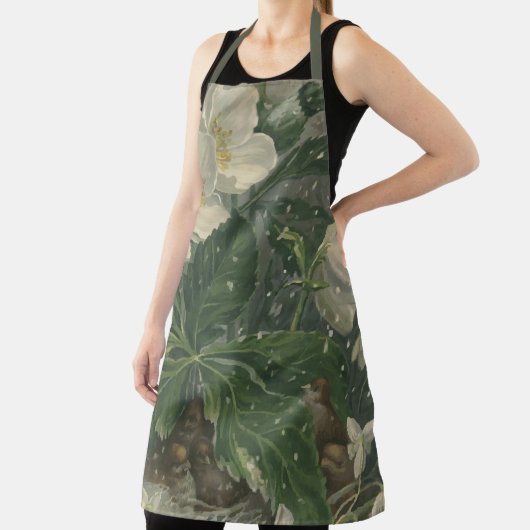 Apron White Garden Flowers Apron for Women   Schort (Insitu)