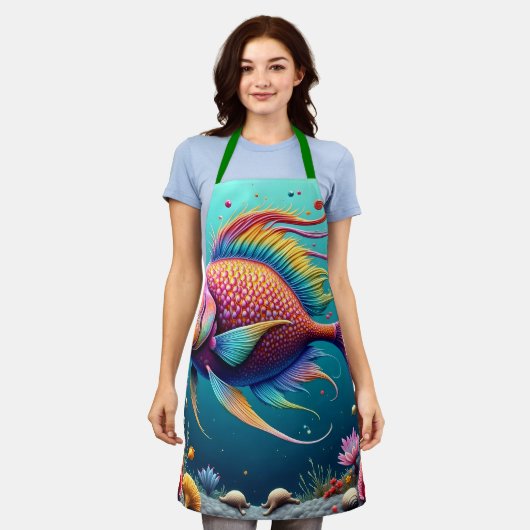 Apron With a Happy Fish Schort (Gedragen)