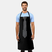 Apron With Polka Dot Tie Black Barbecue Apron Schort (Gedragen)