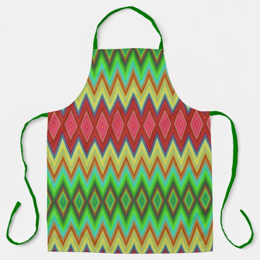 Apron with vibrant, geometric diamond patterns  schort (Voorkant)