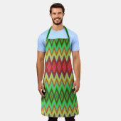 Apron with vibrant, geometric diamond patterns  schort (Gedragen)