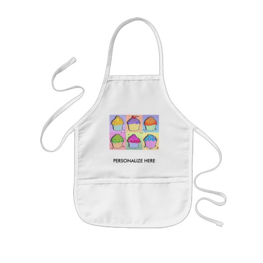 Aprons, babybibs - Pop Art Cupcakes Kinder Schort (Voorkant)