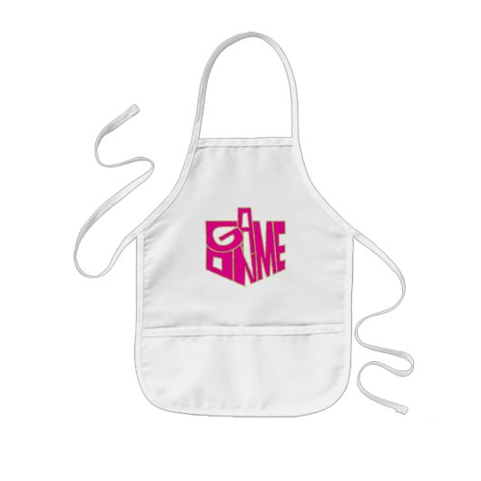 Aprons Children's Game on Pink/Gold Kinder Schort (Voorkant)