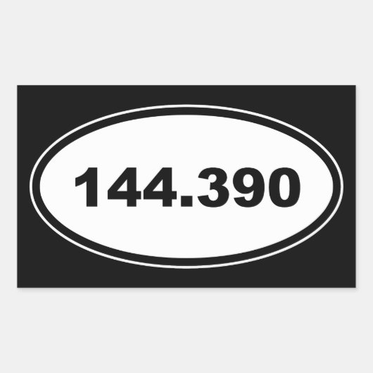 APRS frequentie 144.390 Amateur Ham Radio Rechthoekige Sticker (Voorkant)