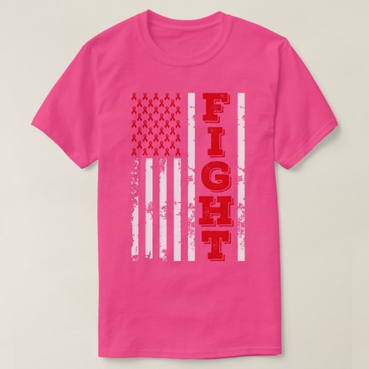APS Disease Awareness Fight Amerikaanse vlag 4e va T-shirt (Design voorkant)