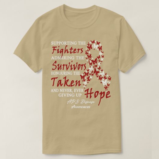 APS Disease Awareness Ondersteuning van de vechter T-shirt (Design voorkant)