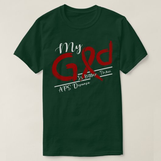 APS Ziekte Bewustzijn Mijn God is sterker in deze  T-shirt (Design voorkant)