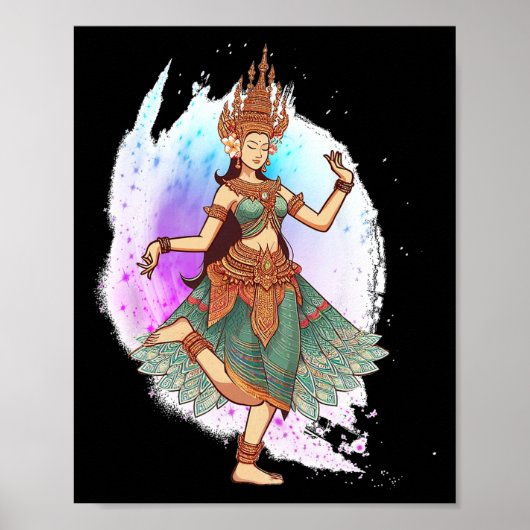 Apsara Dancing Cambodjaanse Dans Khmer Ontmoet Mij Poster (Voorkant)