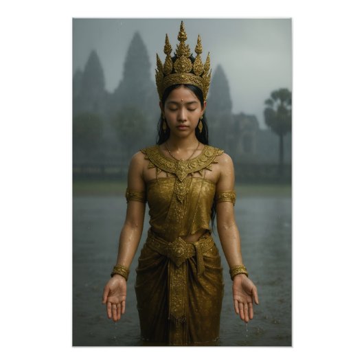 Apsara in de regen foto afdruk (Voorkant)