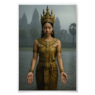 Apsara in the Rain Photo Print Foto Afdruk