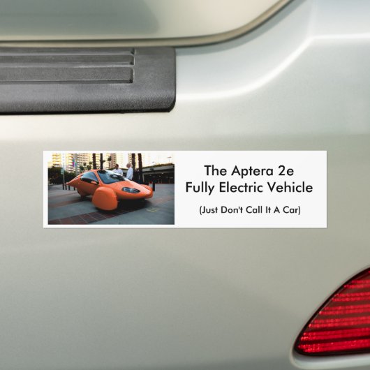 Aptera (noem het gewoon geen auto)... bumpersticker (Op auto)