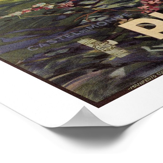 Apulia Castle del Monte,  Italiaans reisbureau Poster (Hoek)