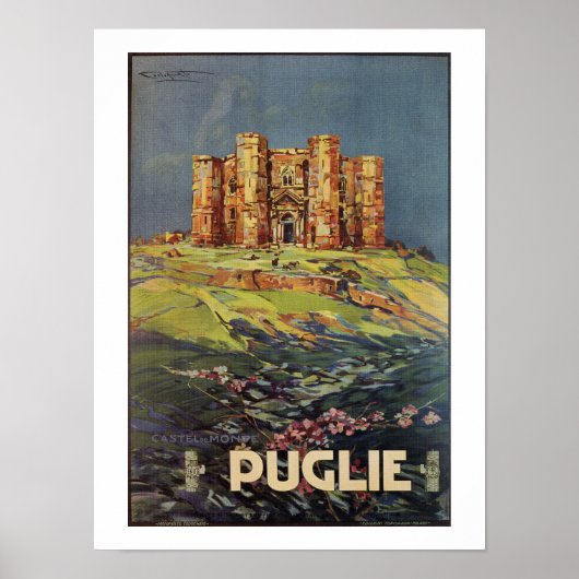Apulia Castle del Monte, Italiaans reisbureau Poster (Voorkant)