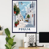 Apulië, Italië: een retro Poster (Thuiskantoor)