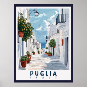 Apulië, Italië: een retro Poster