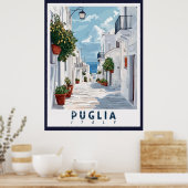 Apulië, Italië: een retro Poster (Keuken)