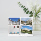 Apulië landschappen collage met los afbeelding briefkaart (Staand voorkant)