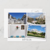 Apulië landschappen collage met los afbeelding briefkaart (Voorkant / Achterkant)