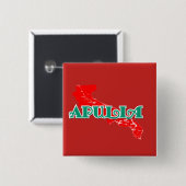 Apulië Vierkante Button 5,1 Cm (Voorkant /achterkant)