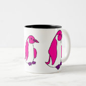 AQ- roze Penguin Cartoon Mok (Voorkant rechts)