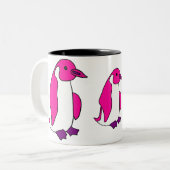 AQ- roze Penguin Cartoon Mok (Voorkant links)