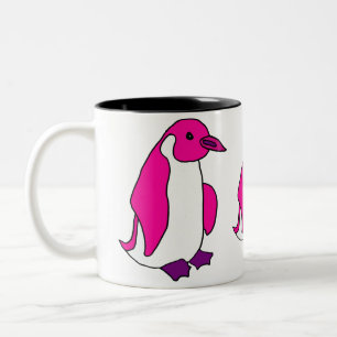 AQ- roze Penguin Cartoon Mok