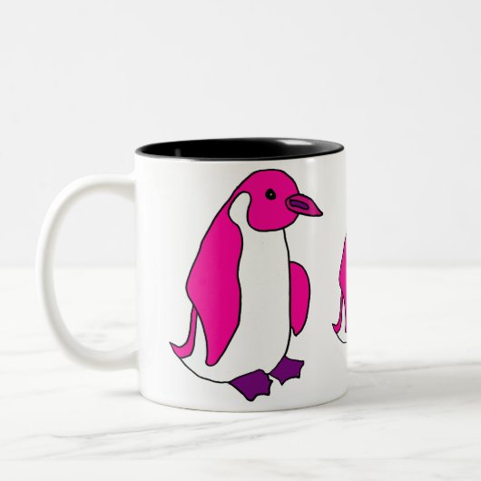 AQ- roze Penguin Cartoon Mok (Links)