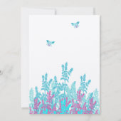 Aqau Blue en Hot Pink Wilde Bloembijen Kaart (Achterkant)