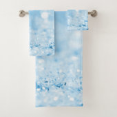 AQAU BLUE SPARKLE BUBBLE BATHROOM TOWEL BAD HANDDOEK (Insitu)