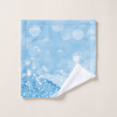 AQAU BLUE SPARKLE BUBBLE BATHROOM TOWEL BAD HANDDOEK (Wasdoekje)