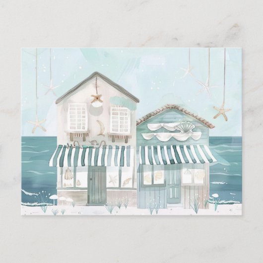 Aqaurell Illustration Strand Landschaft pastell Briefkaart (Voorkant)