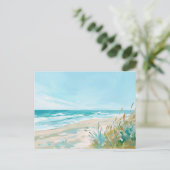 Aqaurell Illustration Strand Landschaft pastell  Briefkaart (Staand voorkant)