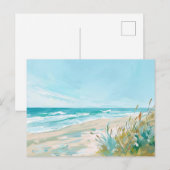 Aqaurell Illustration Strand Landschaft pastell  Briefkaart (Voorkant / Achterkant)