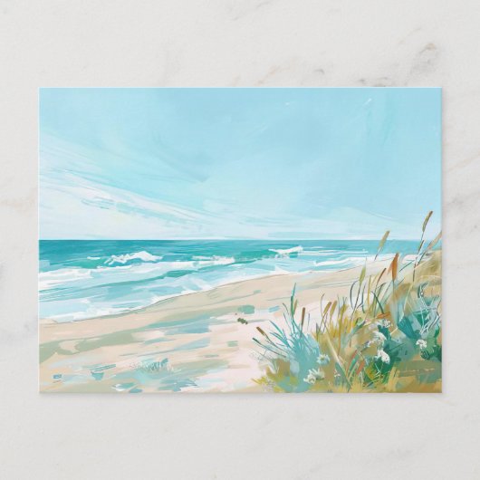 Aqaurell Illustration Strand Landschaft pastell  Briefkaart (Voorkant)