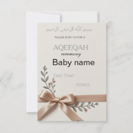 Aqeeqah uitnodigingskaart RSVP kaartje